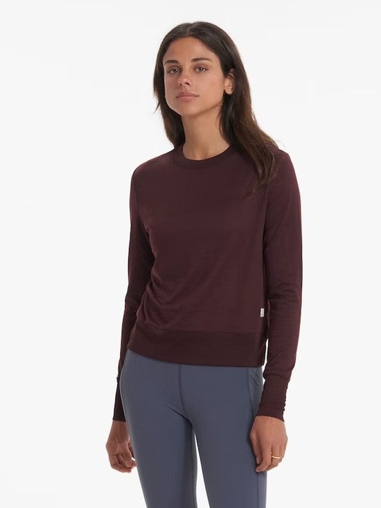 Vuori Tops - Vuori Daydream Crew Long Sleeve Shirt Small Maroon Burgundy Ruby athleisure